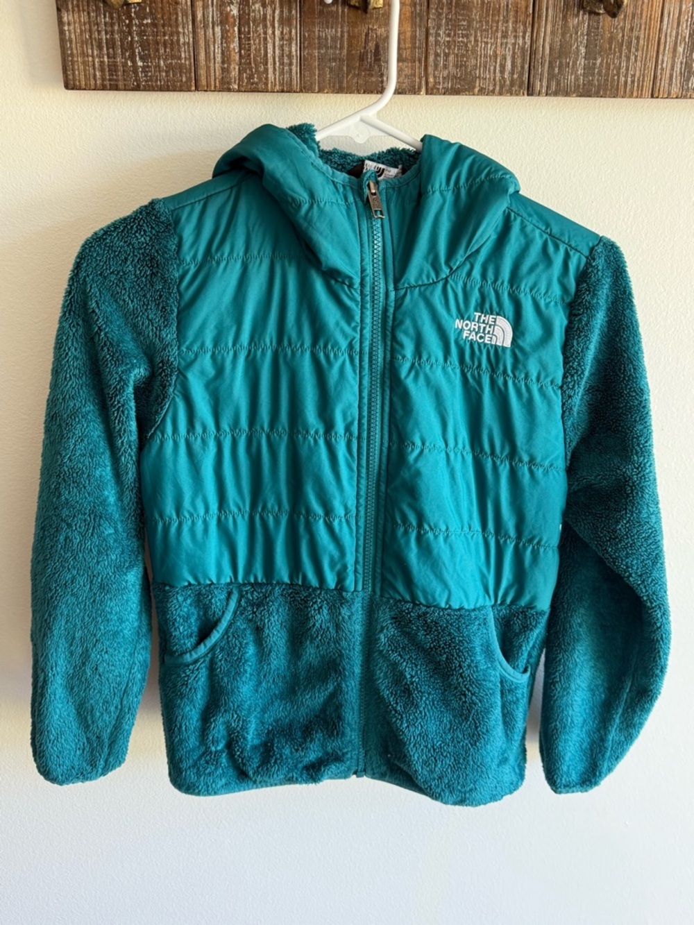 The North Face Teal Hooded Fleece Jacket
